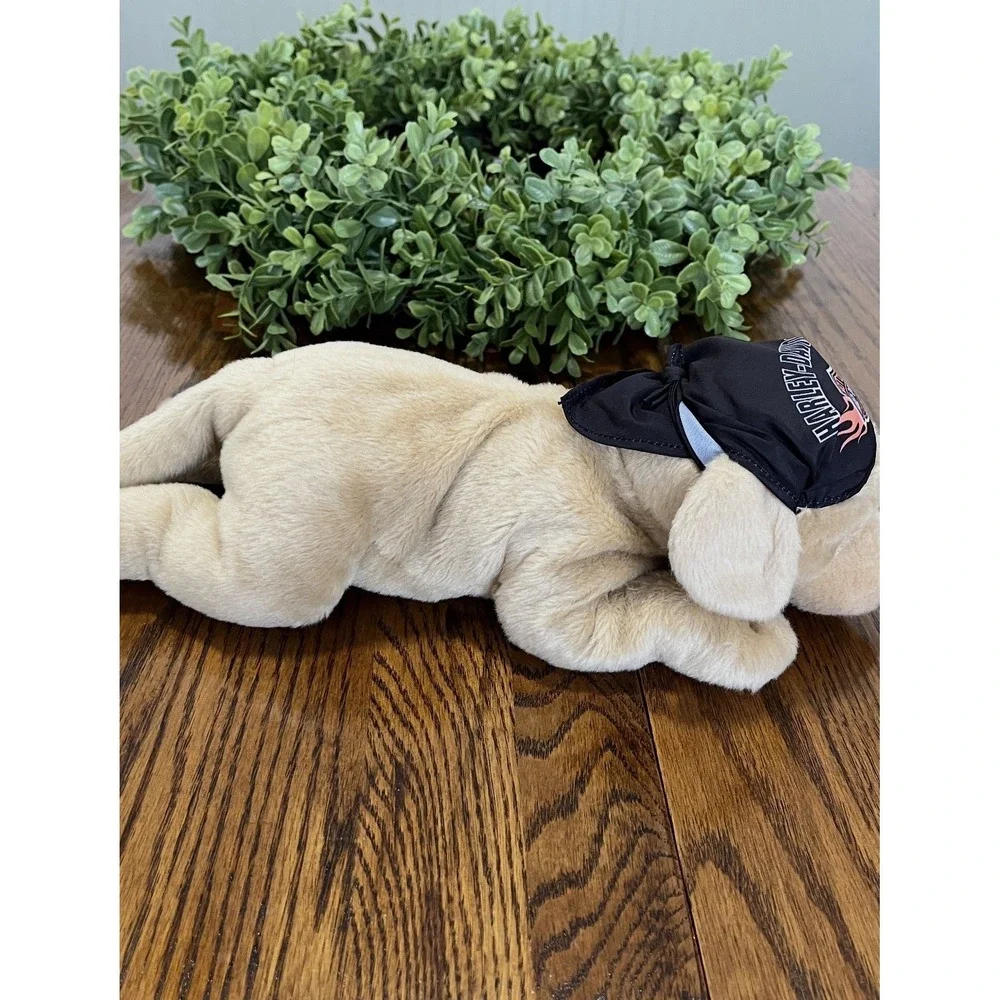Harley Davidson Motor Cycles Yellow Lab Dog Plush Stuffed‎ Animal
